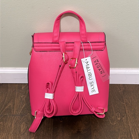Pink Malibu Skye Vegan Leather Backpack Bag - Picture 3 of 6